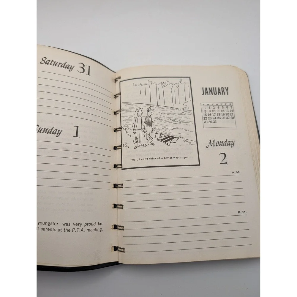 Vtg 1961 Daily-Dilly Reminder Calendar McClain Dray Line Adult Humor Gag Book